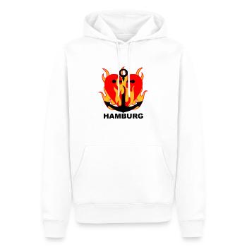 Herz und Flamme Hamburg - Männer Premium Bio Hoodie - Weiß - Vorne - Nico (187cm)