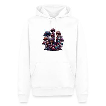 Psychedelic Mushroom Magic - Männer Premium Bio Hoodie - Weiß - Vorne - Nico (187cm)