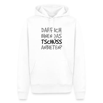 Darf ich Ihnen das Tschüss anbieten - Farbwechsel - Männer Premium Bio Hoodie - Weiß - Vorne - Nico (187cm)