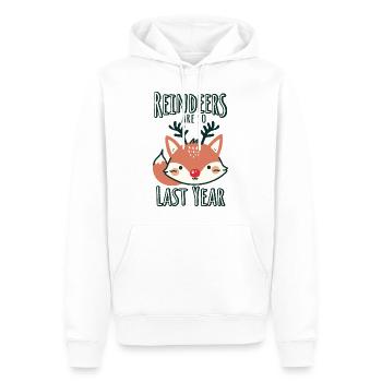 Fox Noël amusant dicton - Sweat à capuche Premium bio Homme - blanc - Devant - Nico (187cm)
