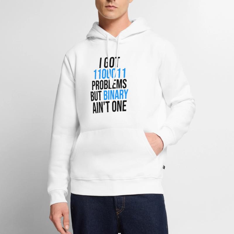 I got 99 problems but binary ain't one Männer Premium Bio Hoodie