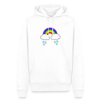 Rainy Rainbow - Sweat à capuche Premium bio Homme - blanc - Devant - Nico (187cm)