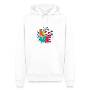 Football - Sweat à capuche Premium bio Homme - blanc - Devant - Nico (187cm)