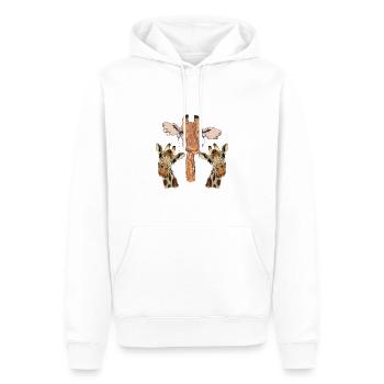 Girafes - Sweat à capuche Premium bio Homme - blanc - Devant - Nico (187cm)