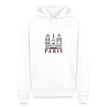 Paris - Männer Premium Bio Hoodie - Weiß - Vorne - Nico (187cm)