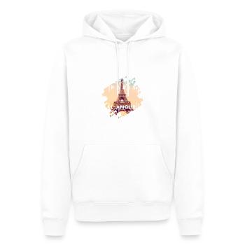 Paris - Männer Premium Bio Hoodie - Weiß - Vorne - Nico (187cm)