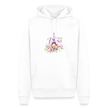 Paris - Männer Premium Bio Hoodie - Weiß - Vorne - Nico (187cm)