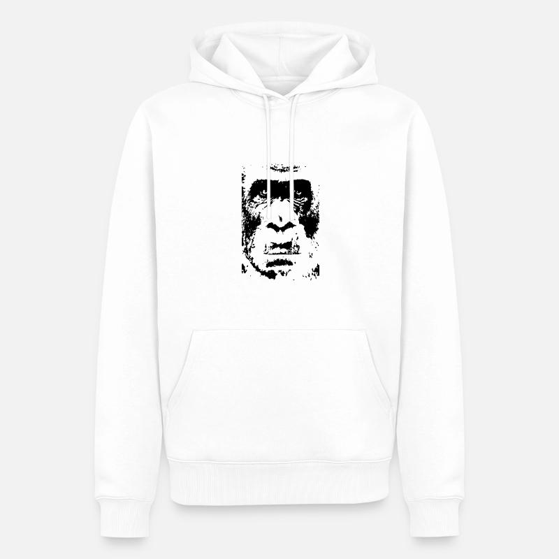 Affe - Männer Premium Bio Hoodie - Weiß