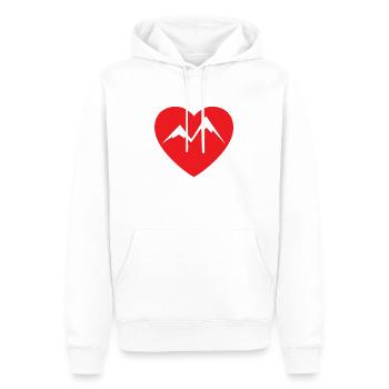 Ich liebe Berge - Männer Premium Bio Hoodie - Weiß - Vorne - Nico (187cm)