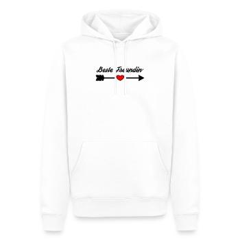 Beste Freundin Pfeil Symbol Herz - Männer Premium Bio Hoodie - Weiß - Vorne - Nico (187cm)