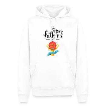 Fête des pères- Papa le meilleur de tous les temps - Sweat à capuche Premium bio Homme - blanc - Devant - Nico (187cm)