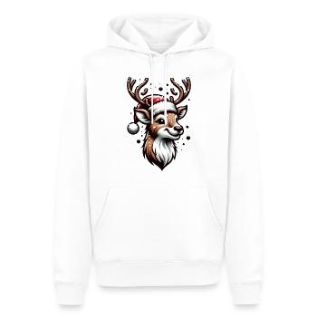 Happy Reindeer Christmas Xmas - Men’s Premium Organic Hoodie - white - Front - Nico (187cm)