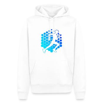 Rennen Herren Fitness Laufen Running Jogging - Männer Premium Bio Hoodie - Weiß - Vorne - Nico (187cm)