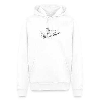 Téléphérique - Sweat à capuche Premium bio Homme - blanc - Devant - Nico (187cm)