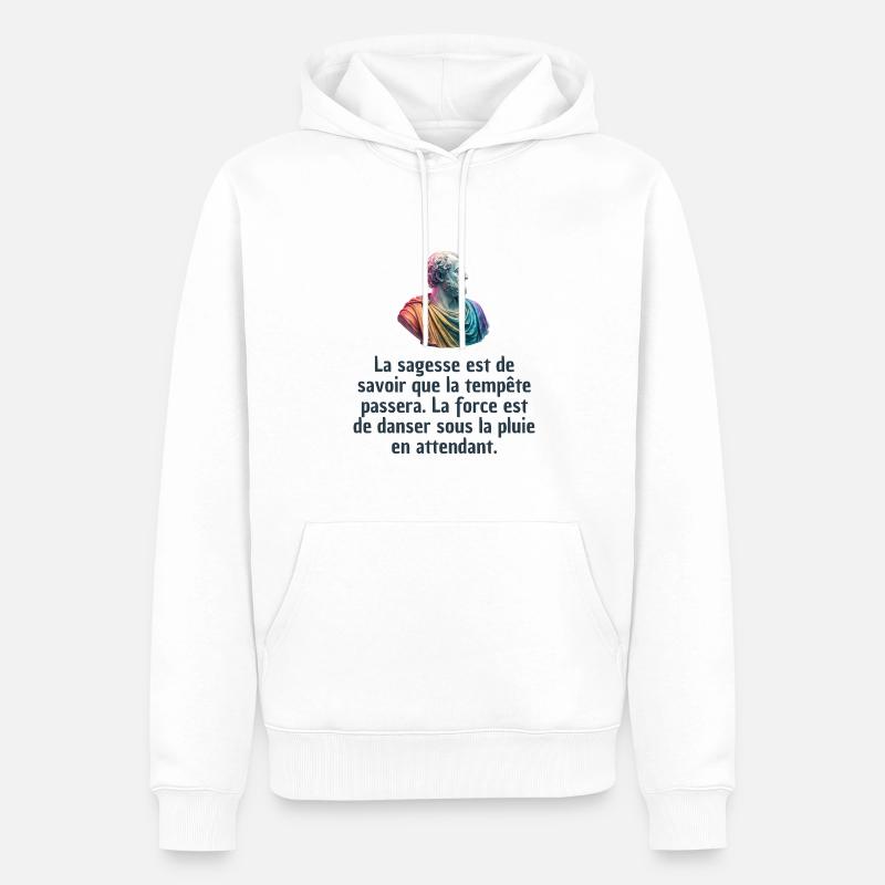 T-shirts Stoïcisme : L'inspiration à portée de soi - Sweat à capuche Premium bio Homme - blanc