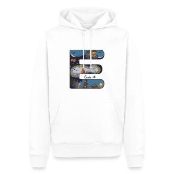E für Michael Ende - Männer Premium Bio Hoodie - Weiß - Vorne - Nico (187cm)