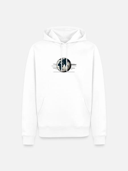 Weltkugel - Männer Premium Bio Hoodie - Weiß