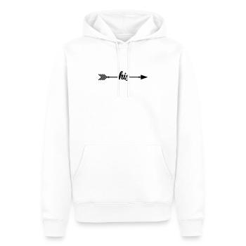 Pfeil His - Männer Premium Bio Hoodie - Weiß - Vorne - Nico (187cm)