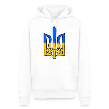 Ukraine - Männer Premium Bio Hoodie - Weiß - Vorne - Nico (187cm)