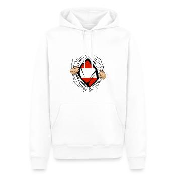 Drapeau de l’Autriche Drapeau autrichien AT - Sweat à capuche Premium bio Homme - blanc - Devant - Nico (187cm)