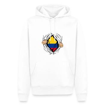 Drapeau de la Colombie Vintage Drapeau colombien - Sweat à capuche Premium bio Homme - blanc - Devant - Nico (187cm)
