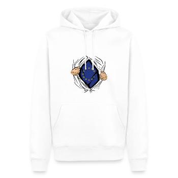 Drapeau de l’Europe EU Euro Drapeau européen - Sweat à capuche Premium bio Homme - blanc - Devant - Nico (187cm)