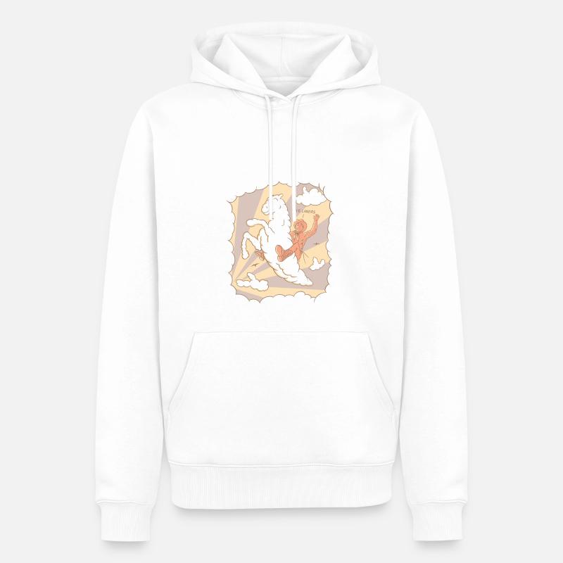 Weit westlich, weit oben - Männer Premium Bio Hoodie - Weiß