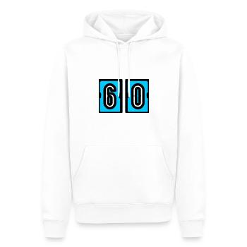 60. 60. GEBURTSTAG. GEBURTSTAG 60 JAHRE. 60 - Männer Premium Bio Hoodie - Weiß - Vorne - Nico (187cm)