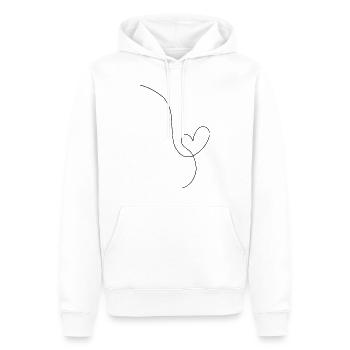 Heart black line drawing - Men’s Premium Organic Hoodie - white - Front - Nico (187cm)
