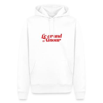 Pour les amoureux - Sweat à capuche Premium bio Homme - blanc - Devant - Nico (187cm)