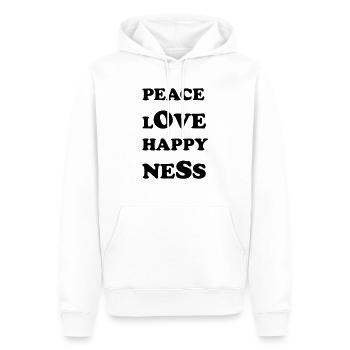 peace love happyness - Männer Premium Bio Hoodie - Weiß - Vorne - Nico (187cm)