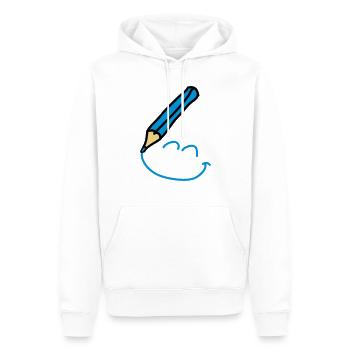 doodle_smiley_3c - Sweat à capuche Premium bio Homme - blanc - Devant - Nico (187cm)