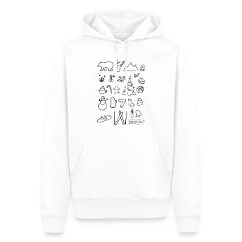 Winterwonderland,Reh,Adventskerze,Geschenk,eisig - Männer Premium Bio Hoodie - Weiß - Vorne - Nico (187cm)