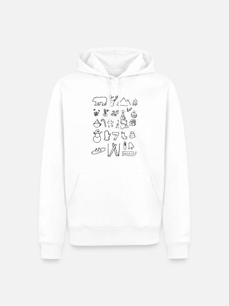 Winterwonderland,Reh,Adventskerze,Geschenk,eisig - Männer Premium Bio Hoodie - Weiß