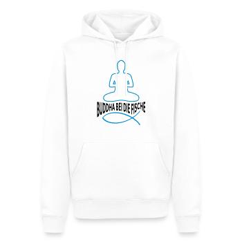 BOUDDHA DANS LE POISSON - Sweat à capuche Premium bio Homme - blanc - Devant - Nico (187cm)