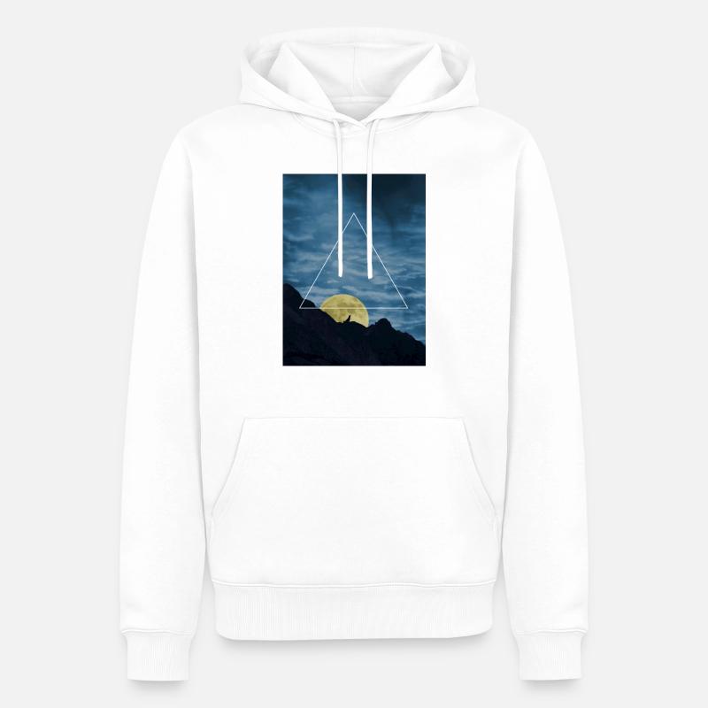wolf-triangle - Männer Premium Bio Hoodie - Weiß