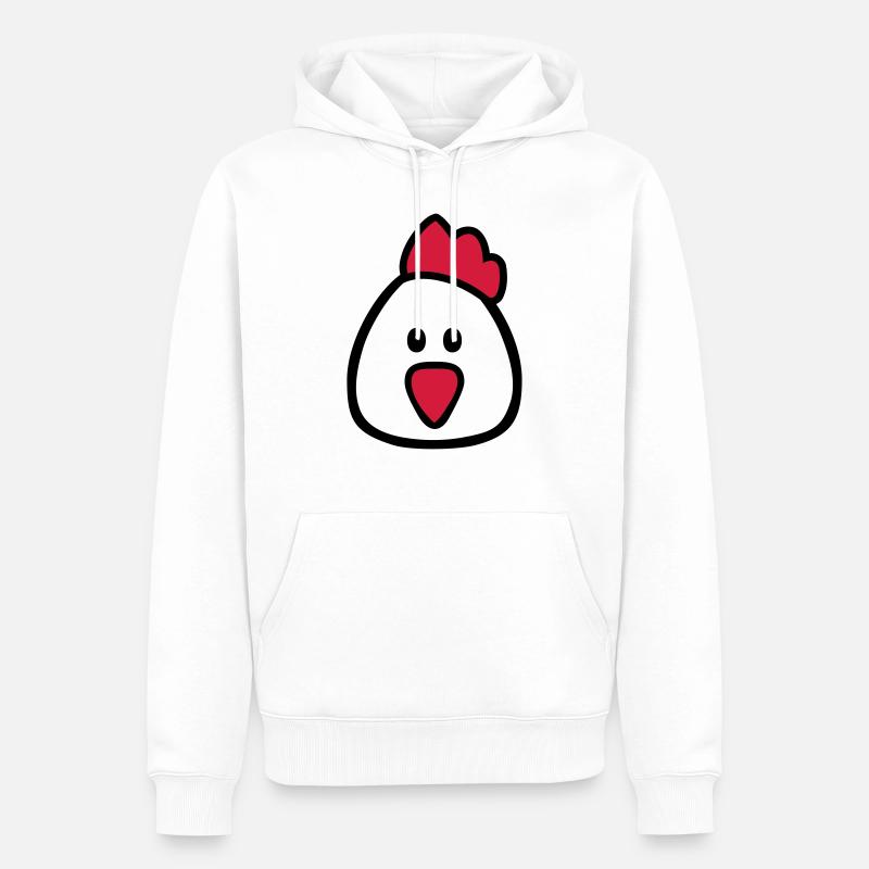 Poule - Sweat à capuche Premium bio Homme - blanc
