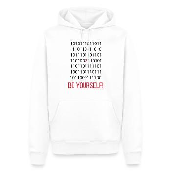2 Be Yourself! - Männer Premium Bio Hoodie - Weiß - Vorne - Nico (187cm)