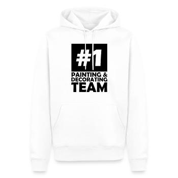 number one painting and decorating team - Men’s Premium Organic Hoodie - white - Front - Nico (187cm)
