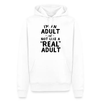 I'm An Adult But Not Like A Real Adult - Men’s Premium Organic Hoodie - white - Front - Nico (187cm)