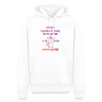 Unicorn! - Männer Premium Bio Hoodie - Weiß - Vorne - Nico (187cm)