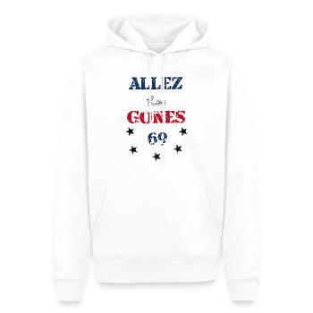 Allez les gones - Sweat à capuche Premium bio Homme - blanc - Devant - Nico (187cm)