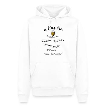 apero humour - Sweat à capuche Premium bio Homme - blanc - Devant - Nico (187cm)