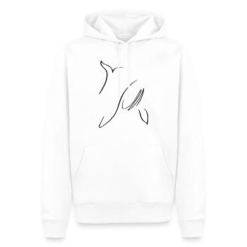 Wal Line Art - Minimaliste - Sweat à capuche Premium bio Homme - blanc - Devant - Nico (187cm)