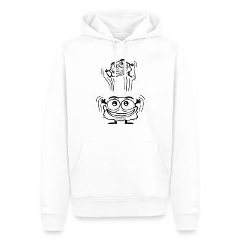 Un monstre jette un enfant - Sweat à capuche Premium bio Homme - blanc - Devant - Nico (187cm)
