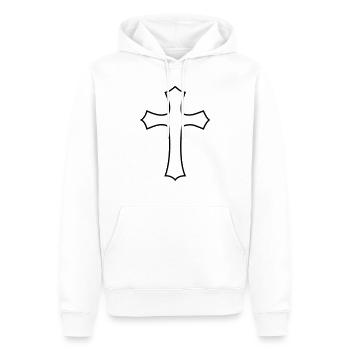 Croix chrétienne - Sweat à capuche Premium bio Homme - blanc - Devant - Nico (187cm)