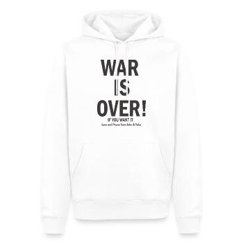 La guerre est finie - Sweat à capuche Premium bio Homme - blanc - Devant - Nico (187cm)