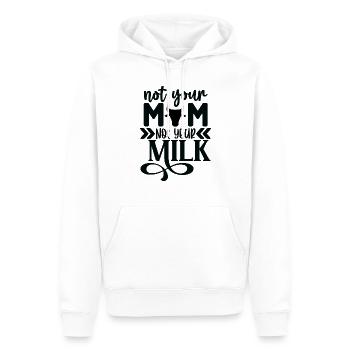 Pas ta mère, pas ton lait - Sweat à capuche Premium bio Homme - blanc - Devant - Nico (187cm)