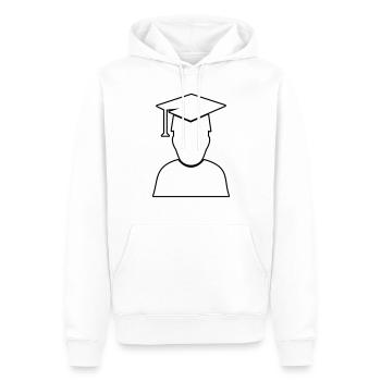 Diplôme d’étudiant - Sweat à capuche Premium bio Homme - blanc - Devant - Nico (187cm)