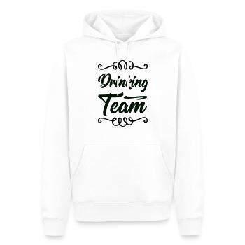 drinking team - Men’s Premium Organic Hoodie - white - Front - Nico (187cm)
